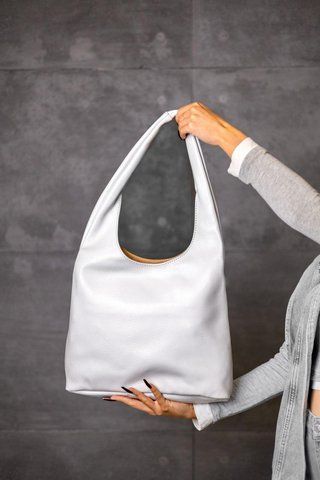 Містка сумка-шопер з натуральної шкіри флотар White 2800368392 фото