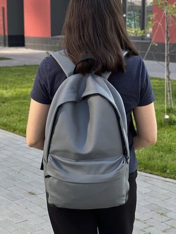 Жіночий міський рюкзак підлітковий City в екошкірі, класичний колір сірий 1978028960 фото