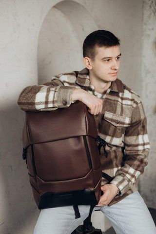 Вместительный рюкзак SG Safe Bag коричневый текстурный 2349082893 фото
