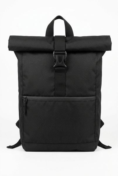 Чоловічий базовий рюкзак Ролтоп Black | Oxford 1000D | Для ноутбука 3014744511 фото