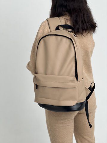 Жіночий молодіжний шкільний рюкзак City Beige в екошкірі 2050041816 фото