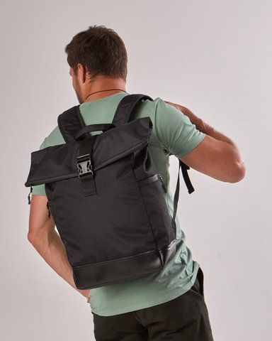 Роллтоп рюкзак трансформер, Rolltop Backpack черный 1552347032 фото