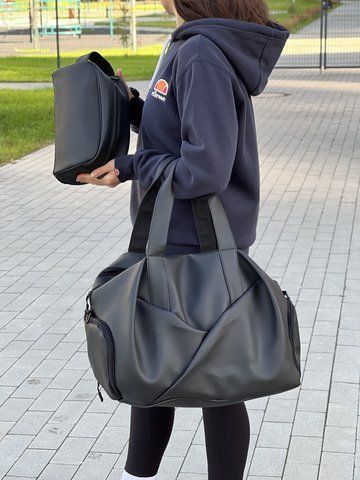Комплект женская спортивная сумка из экокожи на 30L с отделом для обуви и органайзер 2009019142 фото